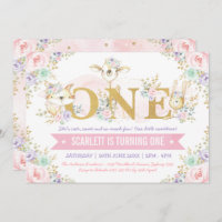 Jolie fille Woodland Animaux 1er anniversaire