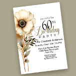 Invitation Jolie fleur Boho à simple tige 60e anniversaire<br><div class="desc">Jolie Fleur Boho à tige simple 60e Anniversaire Invitation Pour Femmes. Il Est Facile De Modifier L'Exemple De Texte En Cliquant Sur Personnaliser Ce Modèle. Cliquez Sur Modifier À L'Aide De L'Outil De Création Pour Modifier Le Type De Police, La Couleur De Police, La Taille De Police, Ou Pour Ajouter/Supprimer/Modifier...</div>