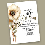 Invitation Jolie fleur Boho à tige simple 80e anniversaire<br><div class="desc">Jolie Fleur Boho à tige simple 80e anniversaire Invitation pour les femmes. Il Est Facile De Modifier L'Exemple De Texte En Cliquant Sur Personnaliser Ce Modèle. Cliquez Sur Modifier À L'Aide De L'Outil De Création Pour Modifier Le Type De Police, La Couleur De Police, La Taille De Police, Ou Pour...</div>