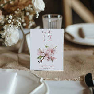 Invitation Jolie fleur de fleurs de cerisier Signe de numéro