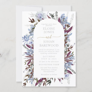 Invitation Jolie fleur sauvage bleu violet