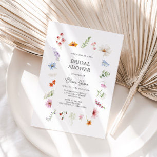 Invitation Jolie Fleur sauvage Cadre nuptiale de douche Invit