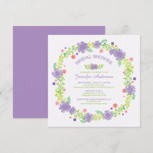 Invitation Jolie Fleurs violettes Fête des mariées de printem