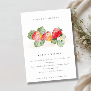 Invitation Jolie fraise rouge Feuillage Couples Couples Douch