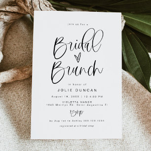 Invitation JOLIE Fun Typographie Minimaliste Boho Bridal Brun