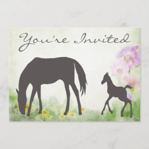 Invitation Jolie jument et Baby shower de cheval du poulain I