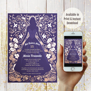 Invitation Jolie Lavande Mes Quinze Ans Quinceañera