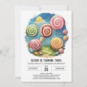 Invitation Jolie Lollipop Anniversaire