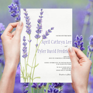 Invitation Jolie lumière violet Lavande Fleur Mariage Invite
