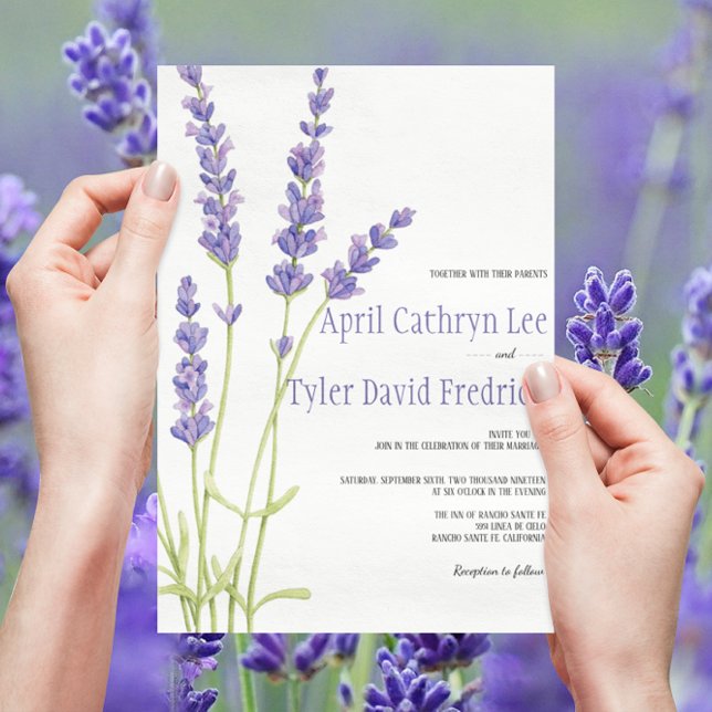 Invitation Jolie lumière violet Lavande Fleur Mariage Invite (Créateur téléchargé)
