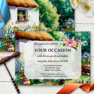 Invitation Jolie maison de jardin d'été