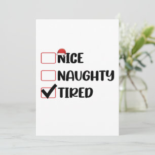 Invitation Jolie Méchant Fatigué Liste de Noël Xmas Père Noël