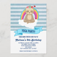 Jolie Méditation Sloth Yoga fête d'anniversaire