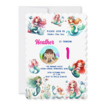 Jolie Mermaid Magique Au-dessus-de-la-Mer 1er Anni