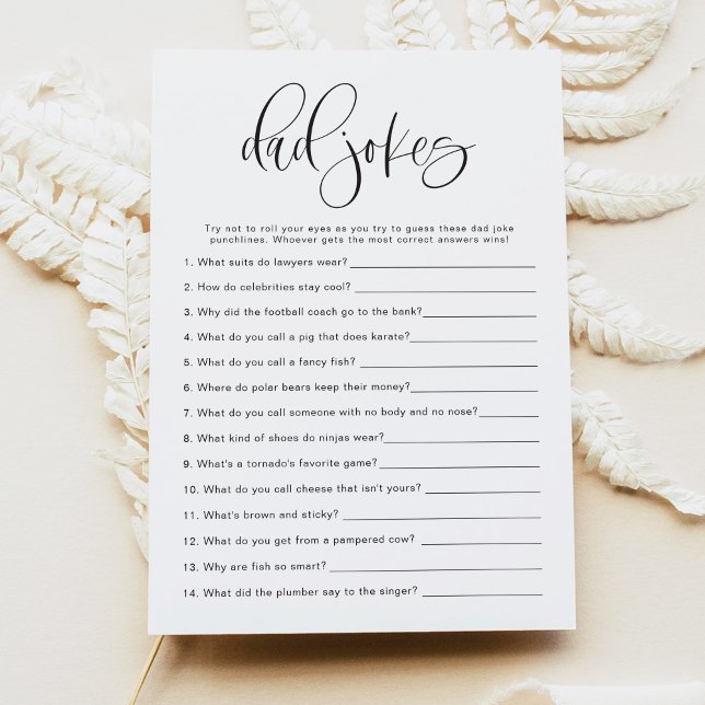 Invitation JOLIE Minimalist Papa plaisante Baby shower Game (Créateur téléchargé)