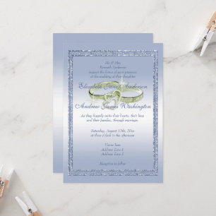 Invitation Jolie Parties scintillant et anneaux Mariages