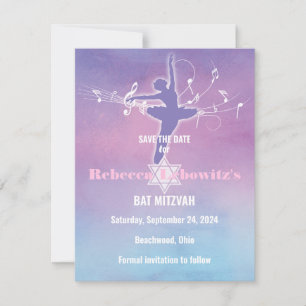 Invitation Jolie Pastels Ballet Dance, Danseuse Enregistrer l