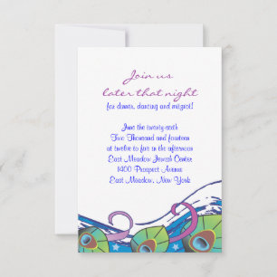 Invitation JOLIE PEACOCK Thème Mariage RSVP Party Card