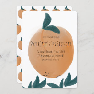 Invitation Jolie Pêche Aquarelle Douce Anniversaire