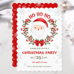 Invitation Jolie Père Noël White Red Green Noël Party<br><div class="desc">Fête de Noël Invitation modèle entièrement modifiable avec un Père Noël mignon. Personnalisez facilement le texte. S'il vous plaît visitez le magasin pour la gamme complète des produits disponibles et suivez-moi,  afin que vous puissiez voir tout nouveau tout de suite :) Merci - Kate Eden Art</div>