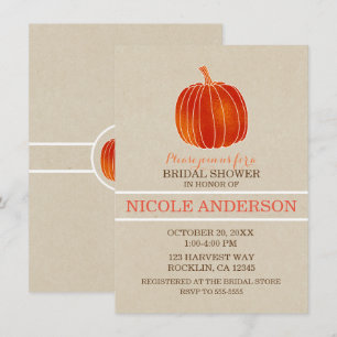 Invitation Jolie petite citrouille orange brillante Fête de m