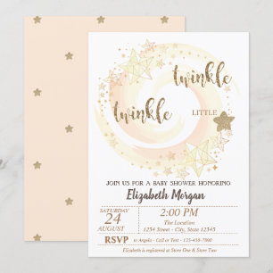 Invitation Jolie petite étoile scintillante Baby Shower paill
