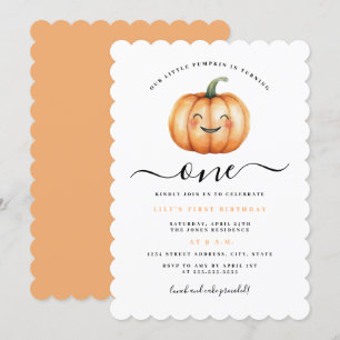 Invitation Jolie petite fête d'anniversaire de citrouille 