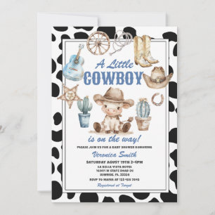Invitation Jolie petite fête western pour bébé Cowboy Baby Sh
