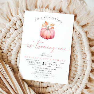 Invitation Jolie Petite Fille Citrouille Automne 1er Annivers