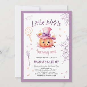 Invitation Jolie petite fille Halloween pour son 1er annivers