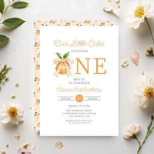Invitation Jolie petite orange élégante Citrus 1er anniversai