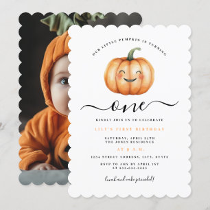 Invitation Jolie photo de petite citrouille pour la première