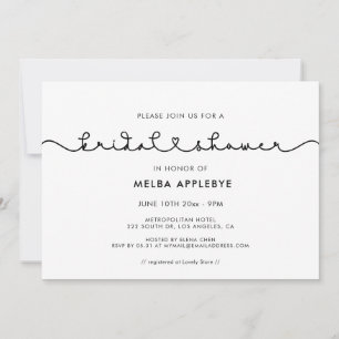 Invitation Jolie police de caractères à cœur reliant Baby sho