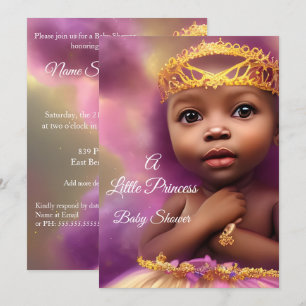 Invitation Jolie Princesse Baby Shower Fille Ethnique 