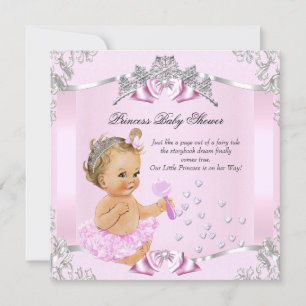 Invitation Jolie princesse Baby shower rose Tutu Blonde