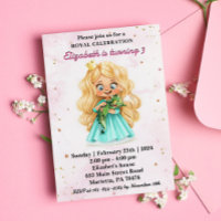 Jolie princesse blonde avec une fête d'anniversair