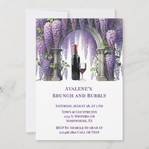 Invitation Jolie purple Wisteria Arch Brunch et Bubbly
