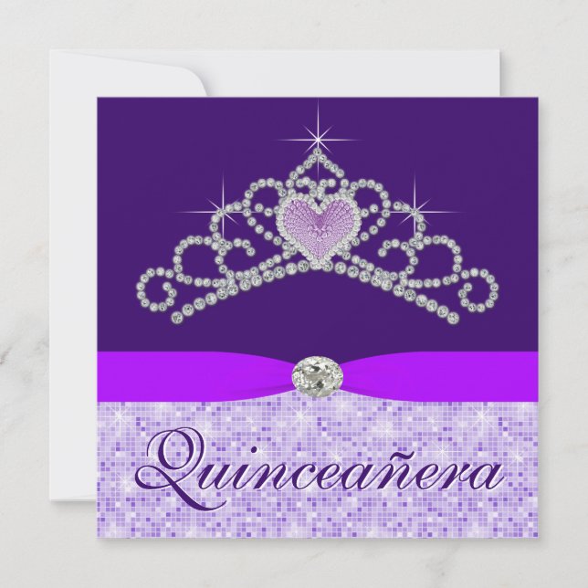 Invitation Jolie Quincenera lavande violet (Devant)