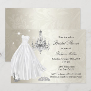 Invitation Jolie robe Mariage Fête des mariées crème blanche