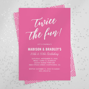 Invitation Jolie Rose Deux Fois La Fun Jour D'Anniversaire Co