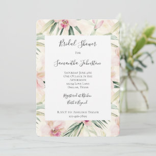 Invitation Jolie rose Fête des mariées de fleurs d'orchidées 