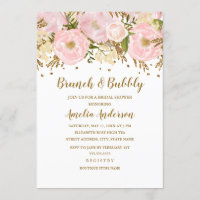 Jolie rose pâle or floral brunch et pétillant
