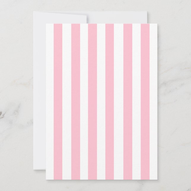 Invitation Jolie rose rayée pour la douche de mariée (Devant)