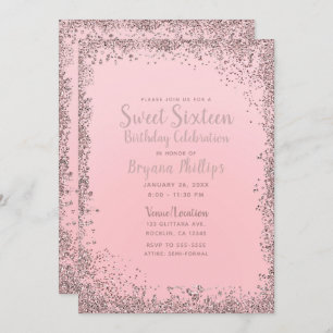Invitation Jolie rose Rose Gold Parties scintillant Edge Swee
