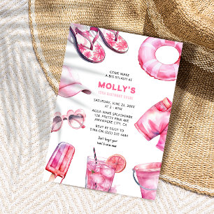 Invitation Jolie Rose Summer Girl Anniversaire