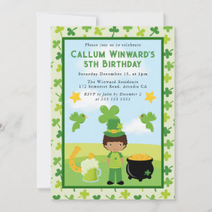 Invitation Jolie Saint-Patrick pour enfants afro-américains p