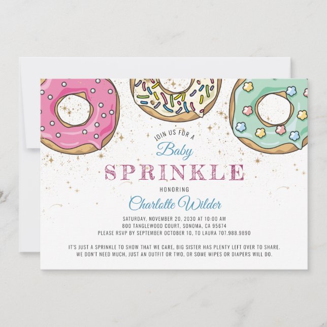 Invitation Jolie sauterelle moderne Donut Baby (Devant)