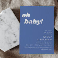 Jolie Simple Bleu Français Moderne Oh Baby Shower
