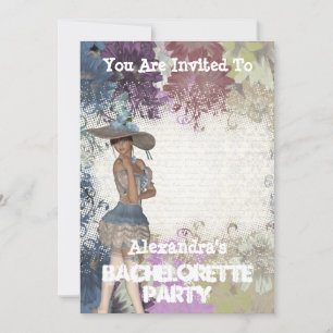Invitation Jolie soirée de bachelorette personnalisée vintage