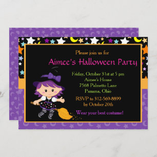 Invitation Jolie Sorcière Halloween Costume Party
